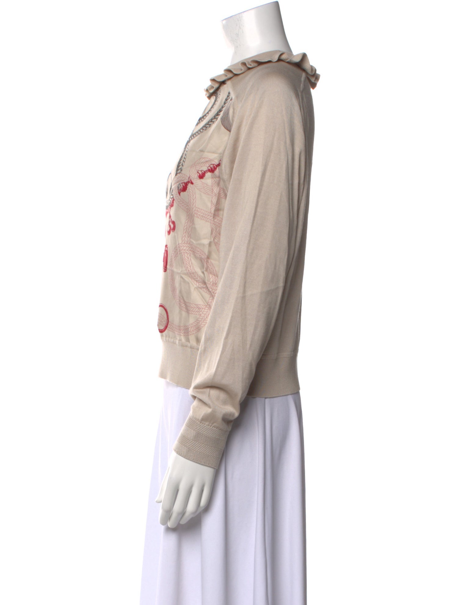 Hermès Silk Graphic Print Sweatshirt w/ Tags