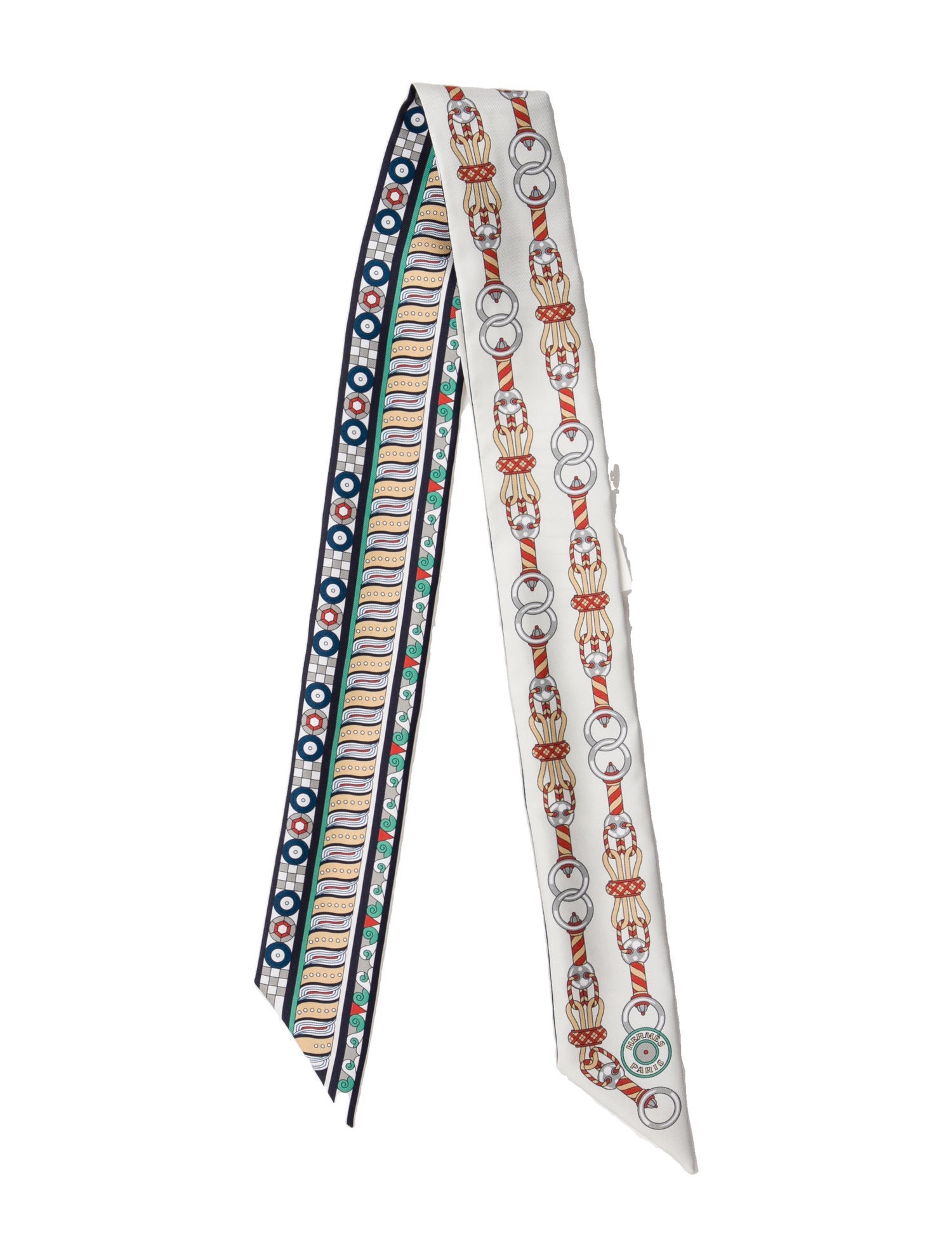 Hermès Harnais en Rosace Silk Twilly Scarf