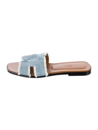 Hermès Oran Denim Slides
