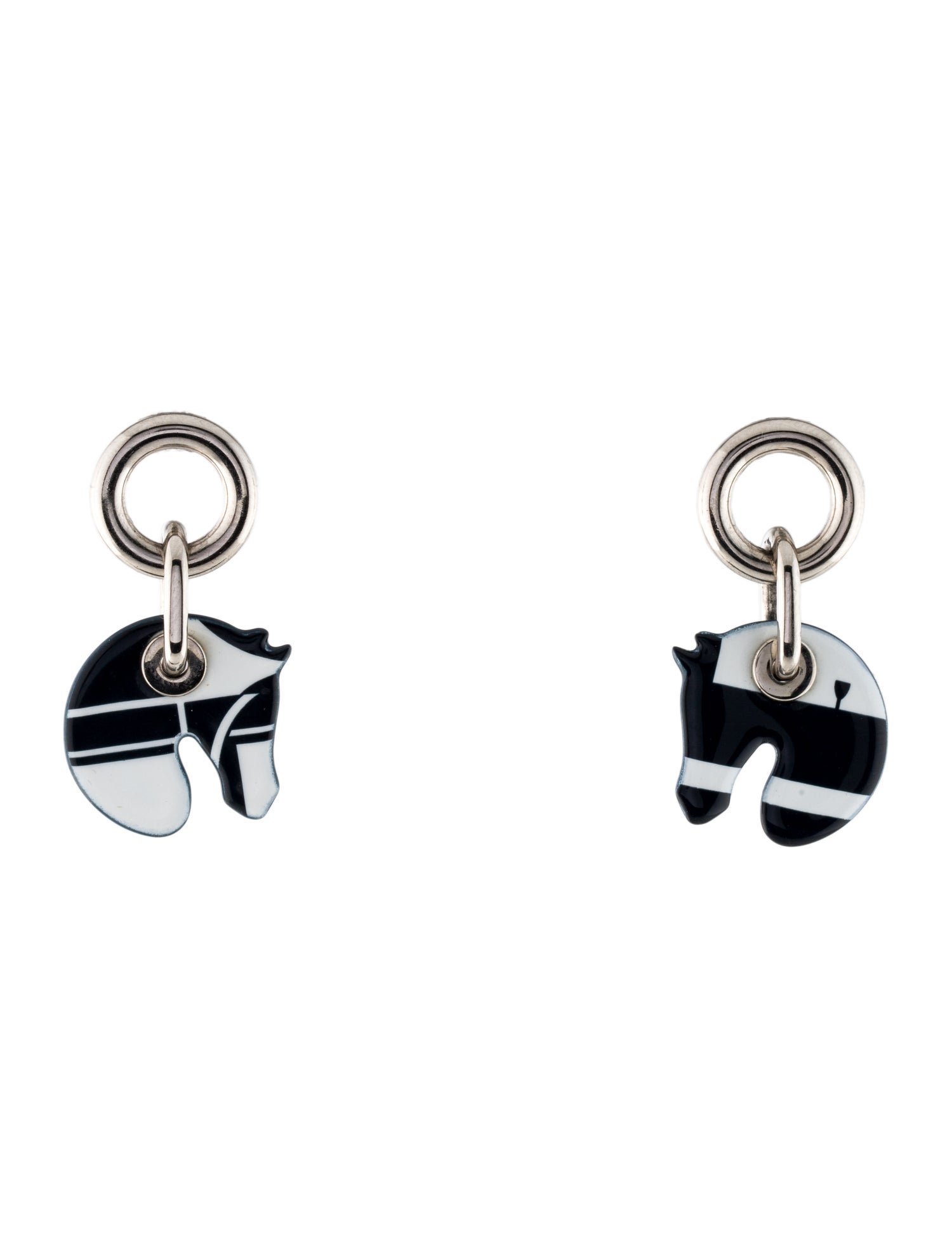 Hermès Enamel Tatersale Drop Earrings
