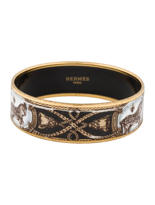 Hermès Enamel Wide Bangle Bracelet