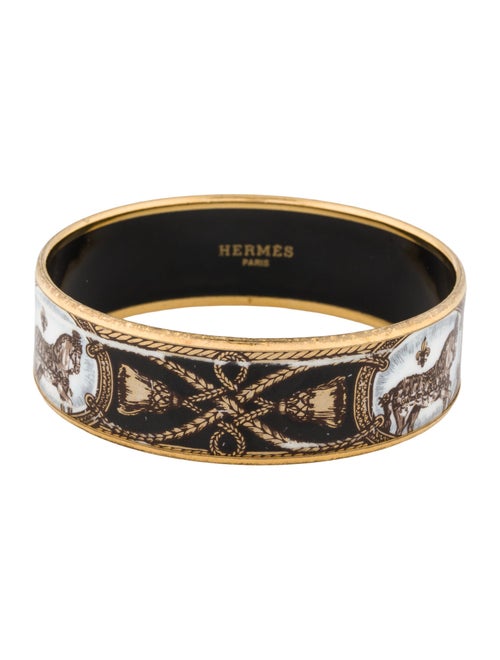 Hermès Enamel Wide Bangle Bracelet