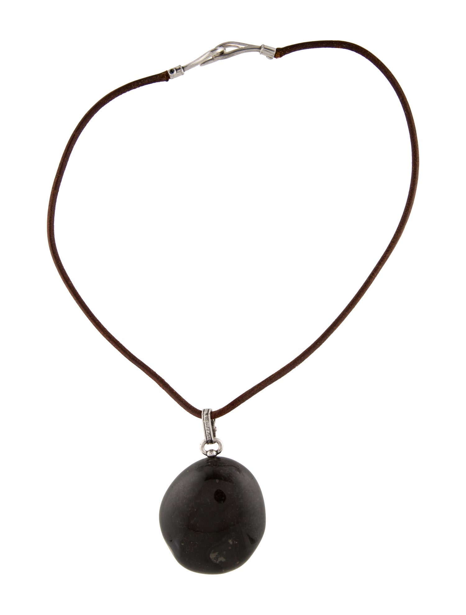 Hermès Jasper Pendant Necklace