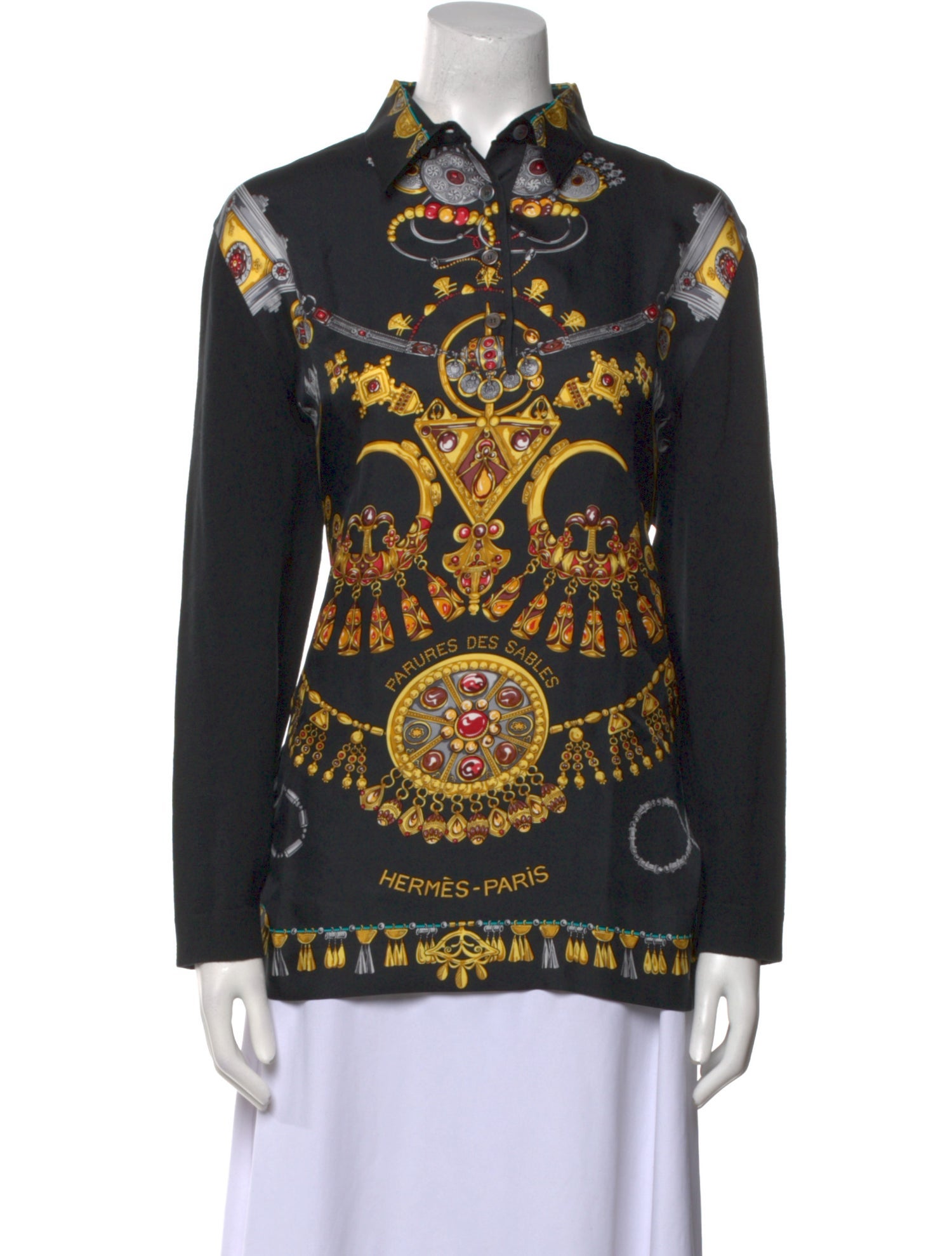 Hermès Vintage Paisley Print Button-Up Top