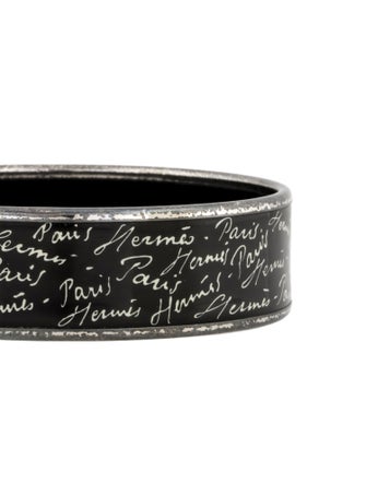 Hermès Wide Enamel Logo Script Bracelet