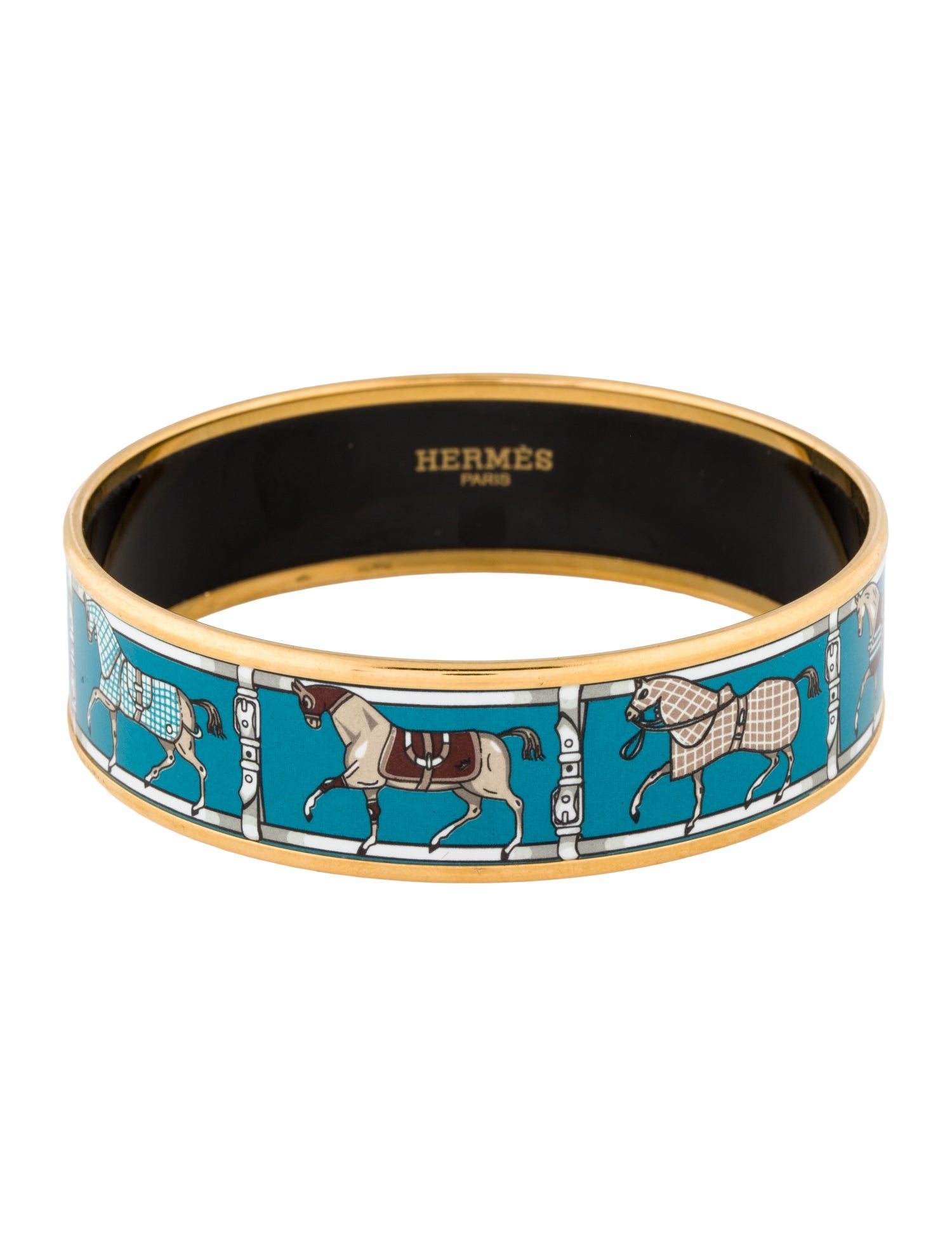 Hermès Wide Enamel Tenues Et Couvertures Bracelet