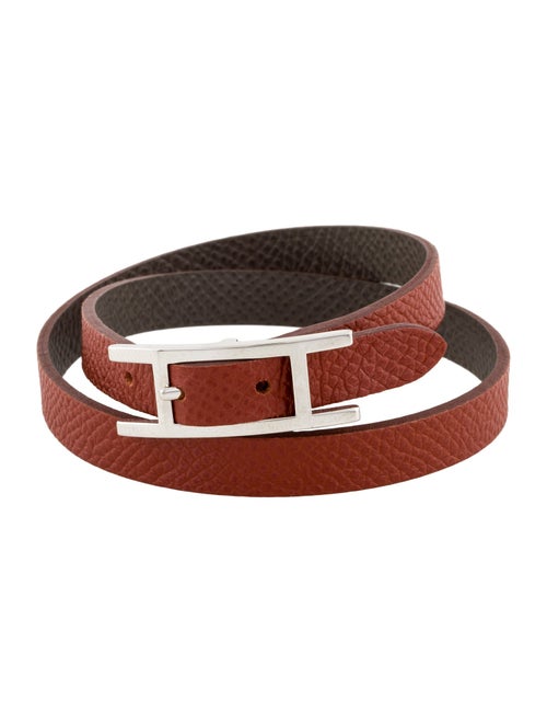 Hermès Leather Behapi Double Tour Wrap Bracelet