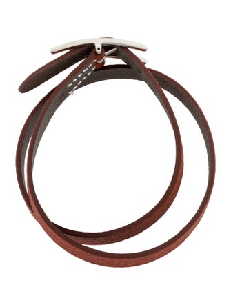 Hermès Leather Behapi Double Tour Wrap Bracelet