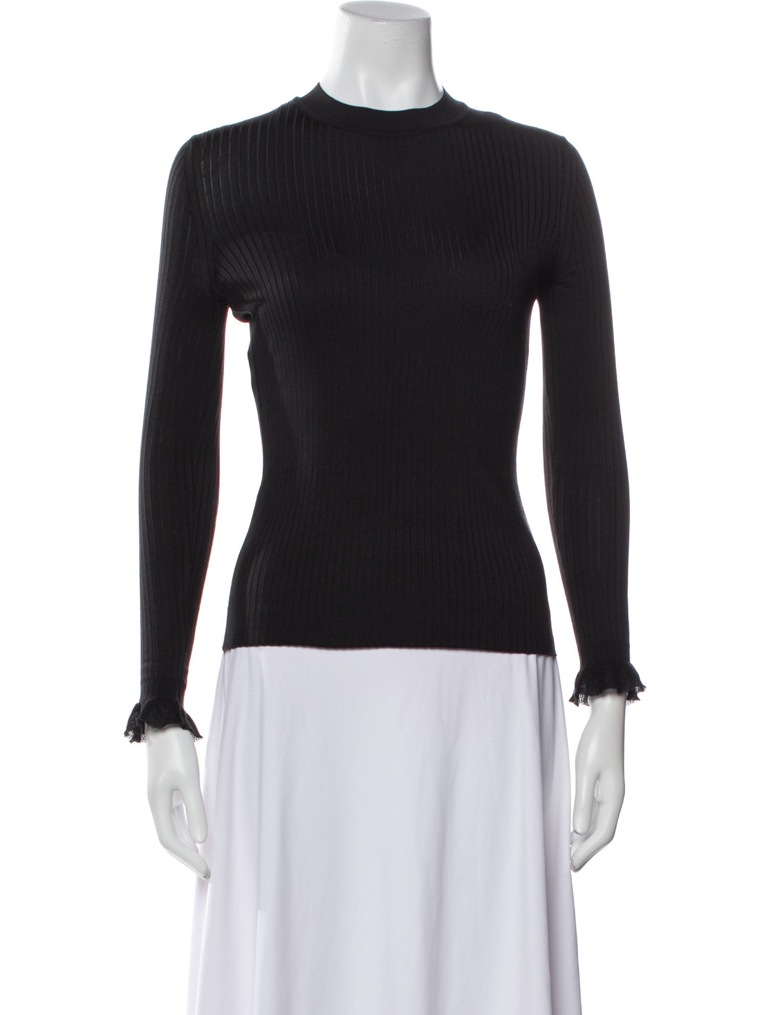 Hermès Ribbed Long Sleeve Silk Sweater