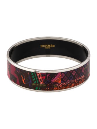 Hermès Wide Enamel Bangle Bracelet