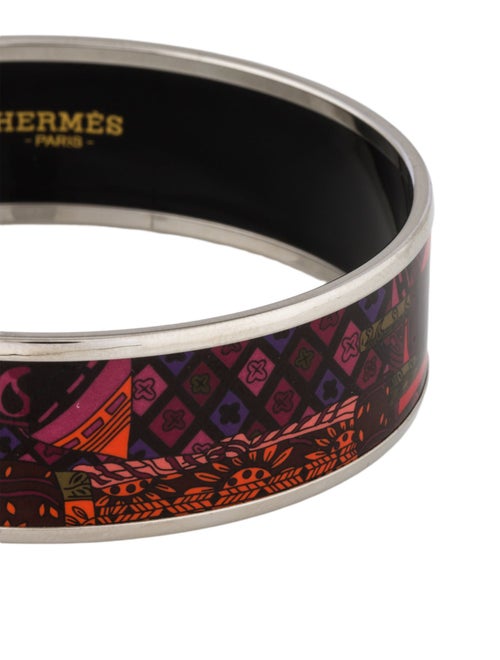 Hermès Wide Enamel Bangle Bracelet