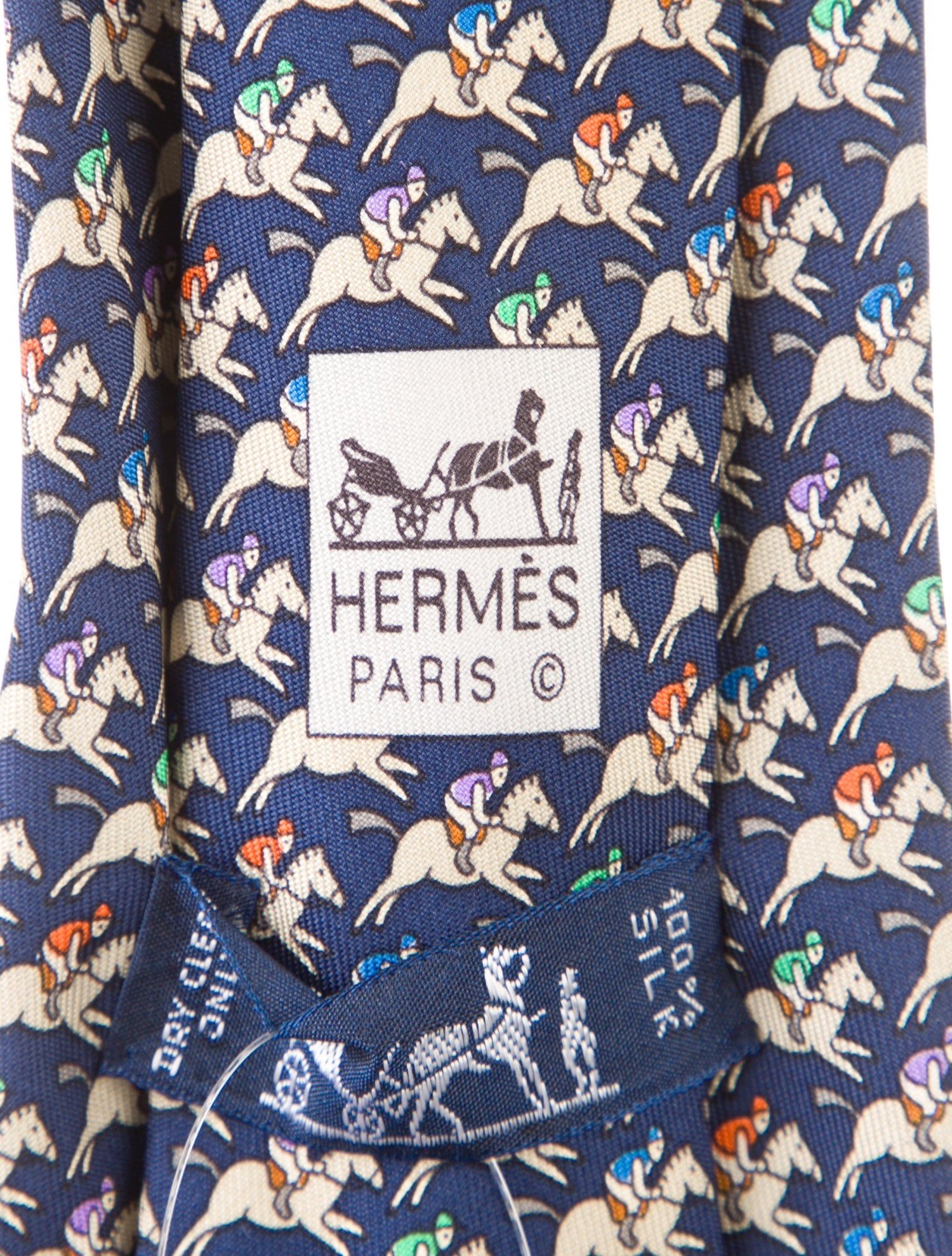 Hermès Horse Jockey Patterned Tie