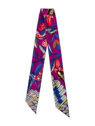 Hermès Tree of Song Silk Twilly Scarf