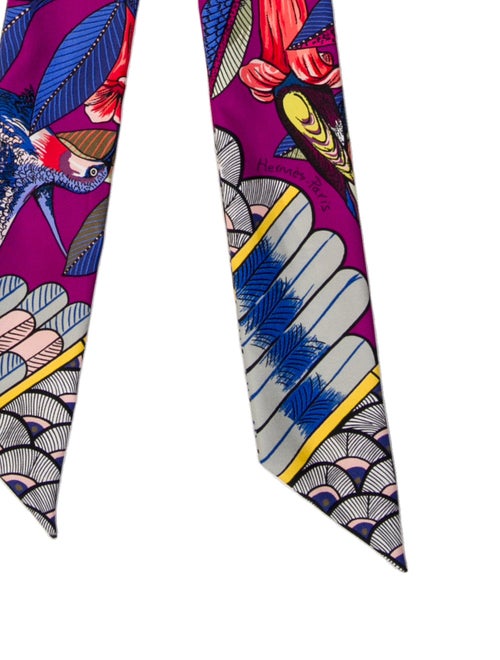 Hermès Tree of Song Silk Twilly Scarf