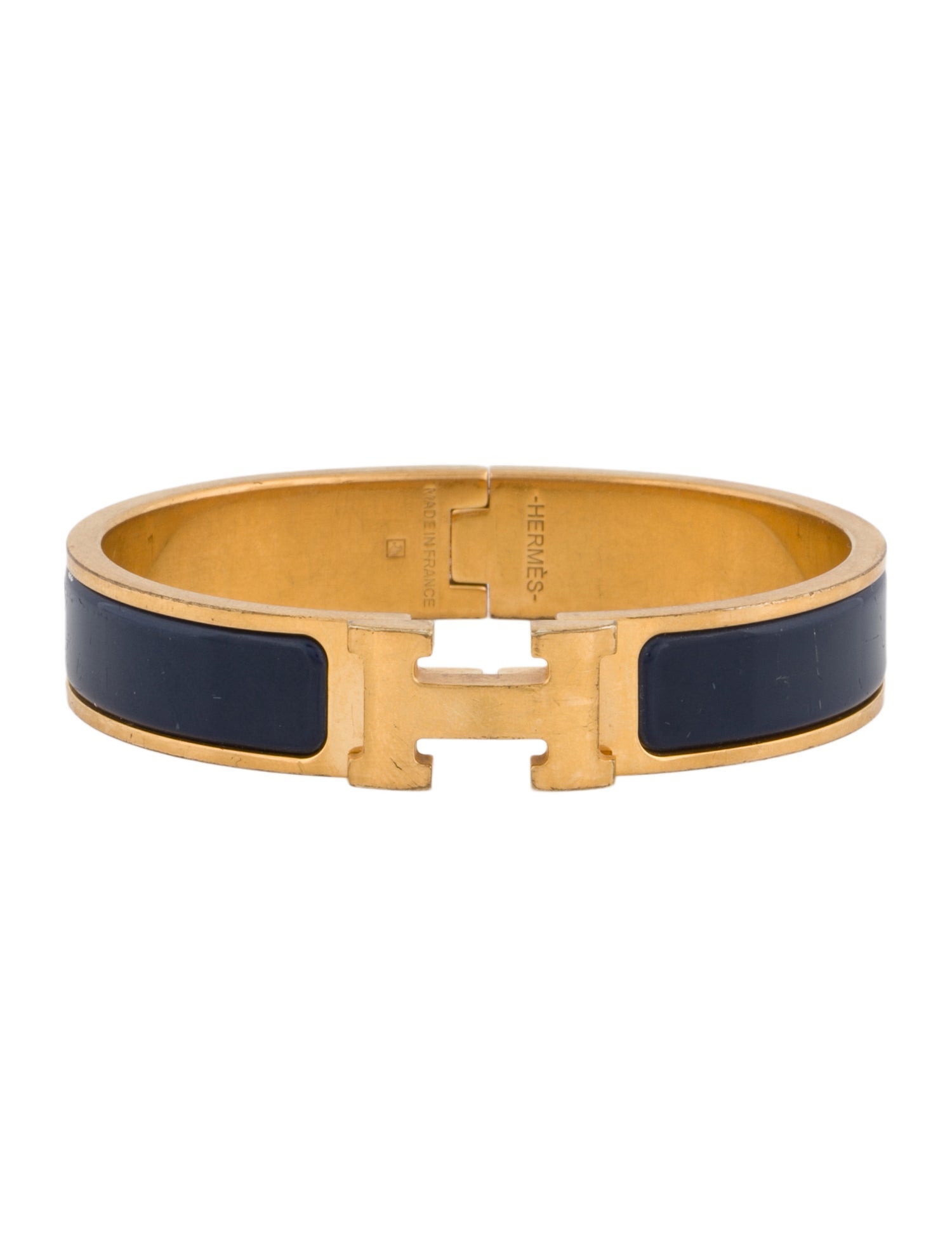 Hermès Enamel Clic H Bangle Bracelet