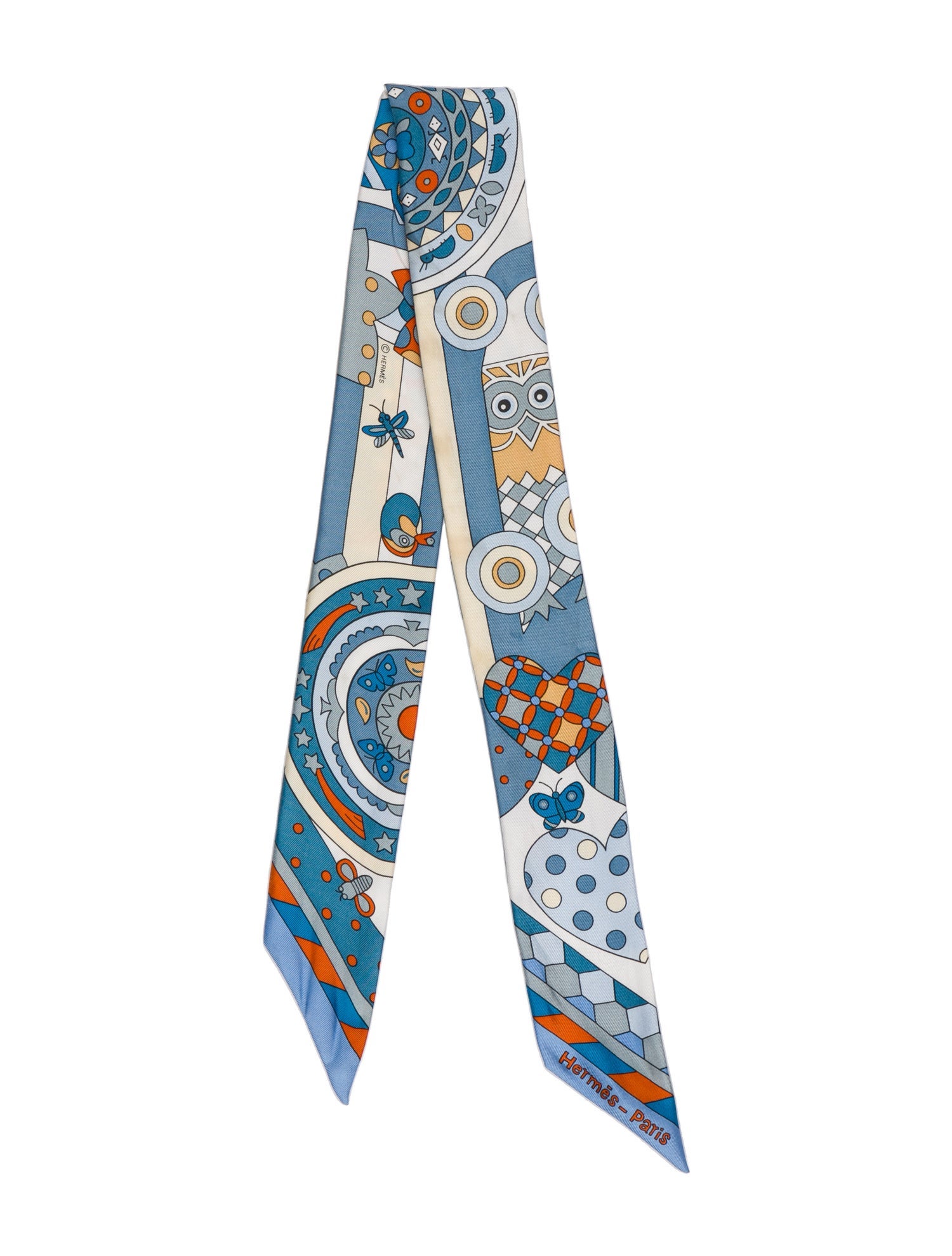 Hermès Les Murmures de la Foret Silk Twilly Scarf