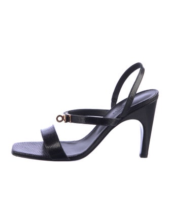 Hermès Glamour 95 H Logo Slingback Sandals