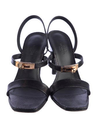 Hermès Glamour 95 H Logo Slingback Sandals