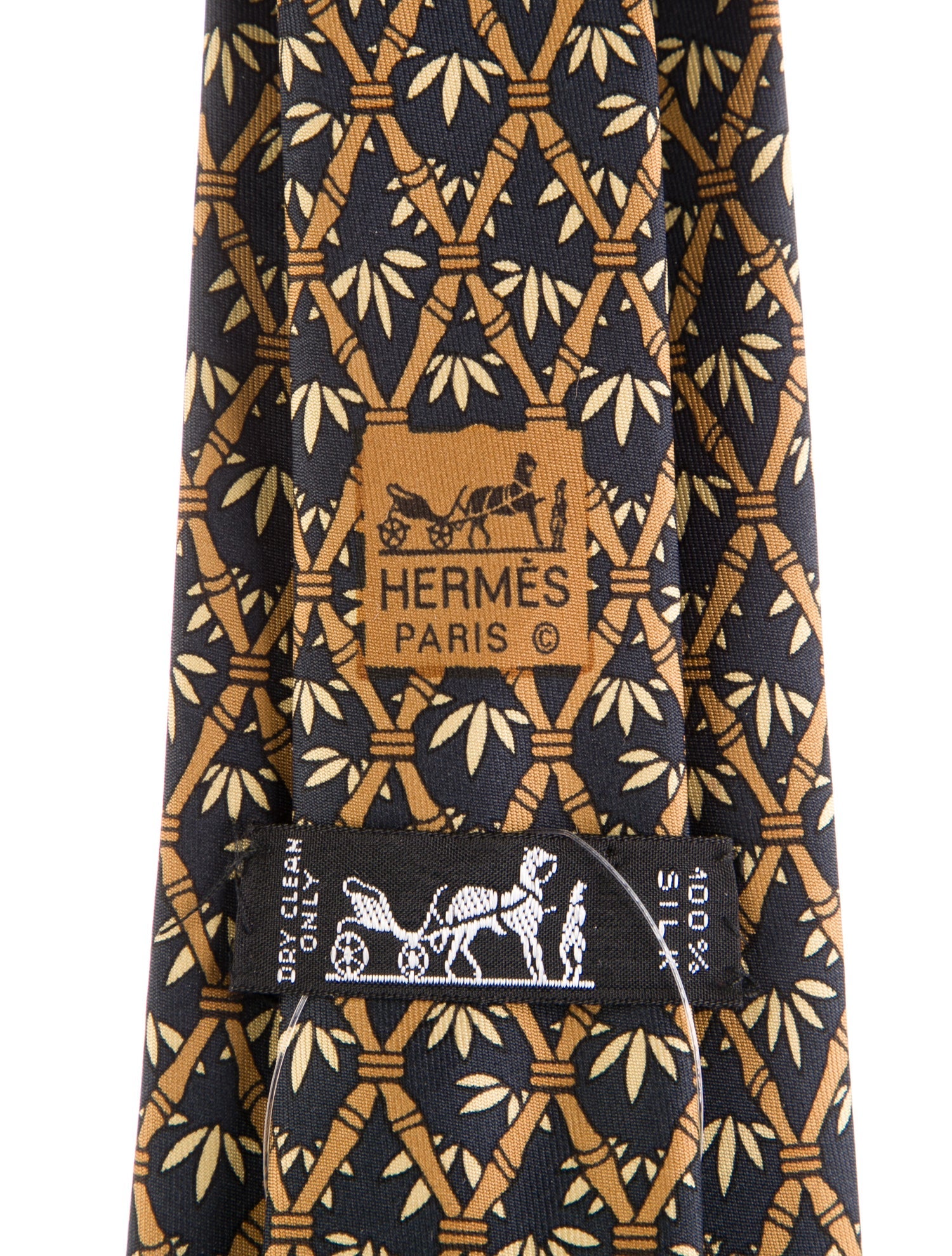 Hermès Silk Printed Bamboo Tie