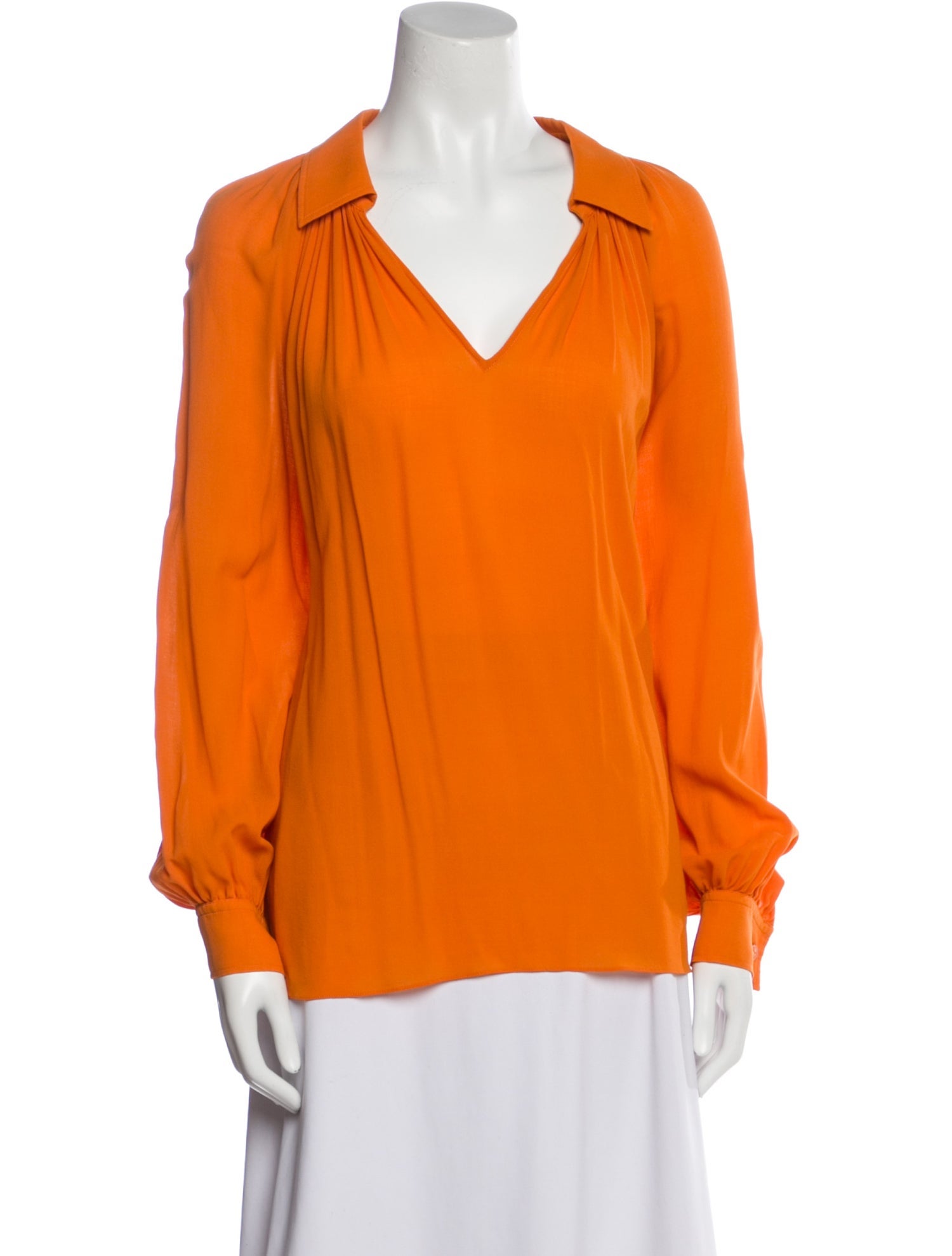 Hermès Virgin Wool V-Neck Blouse