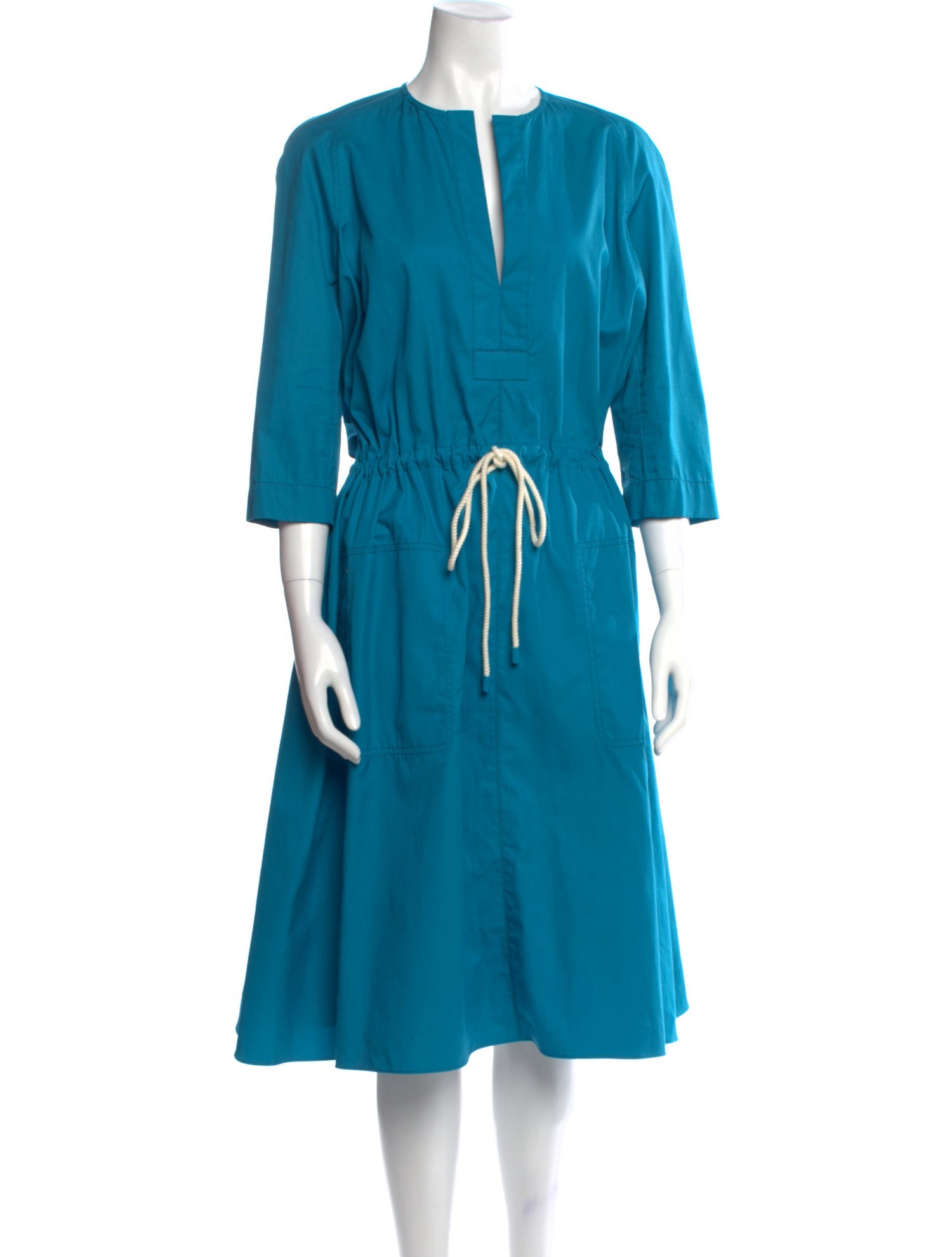 Hermès V-Neck Midi Length Dress