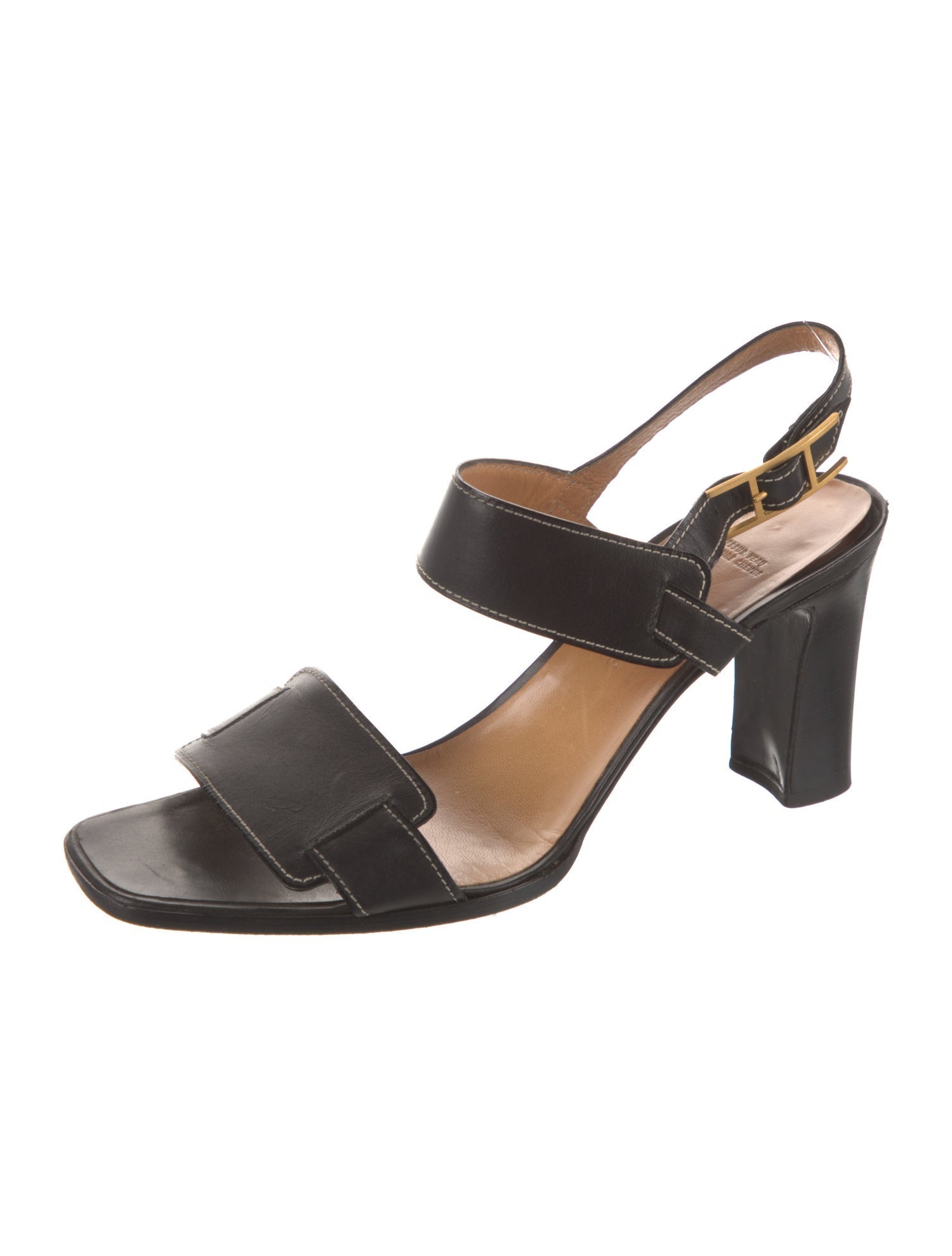 Hermès Vintage Leather Slingback Sandals