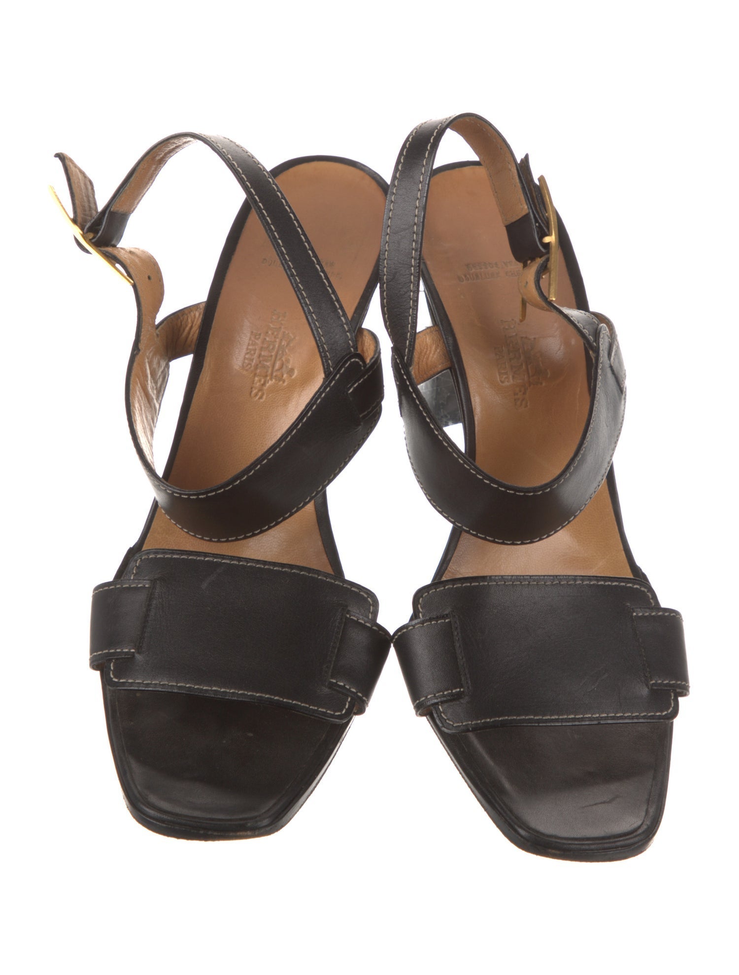 Hermès Vintage Leather Slingback Sandals