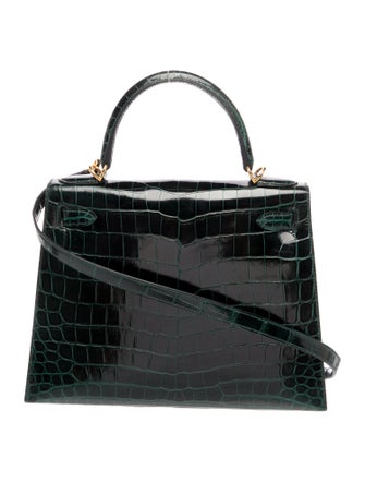 Hermès Shiny Niloticus Crocodile Kelly II Sellier 28