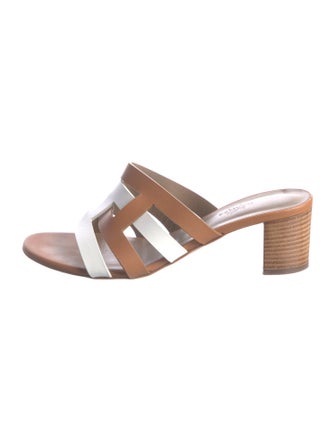 Hermès Amica Leather Slides