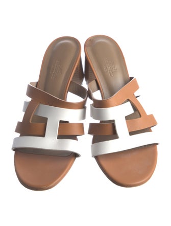 Hermès Amica Leather Slides