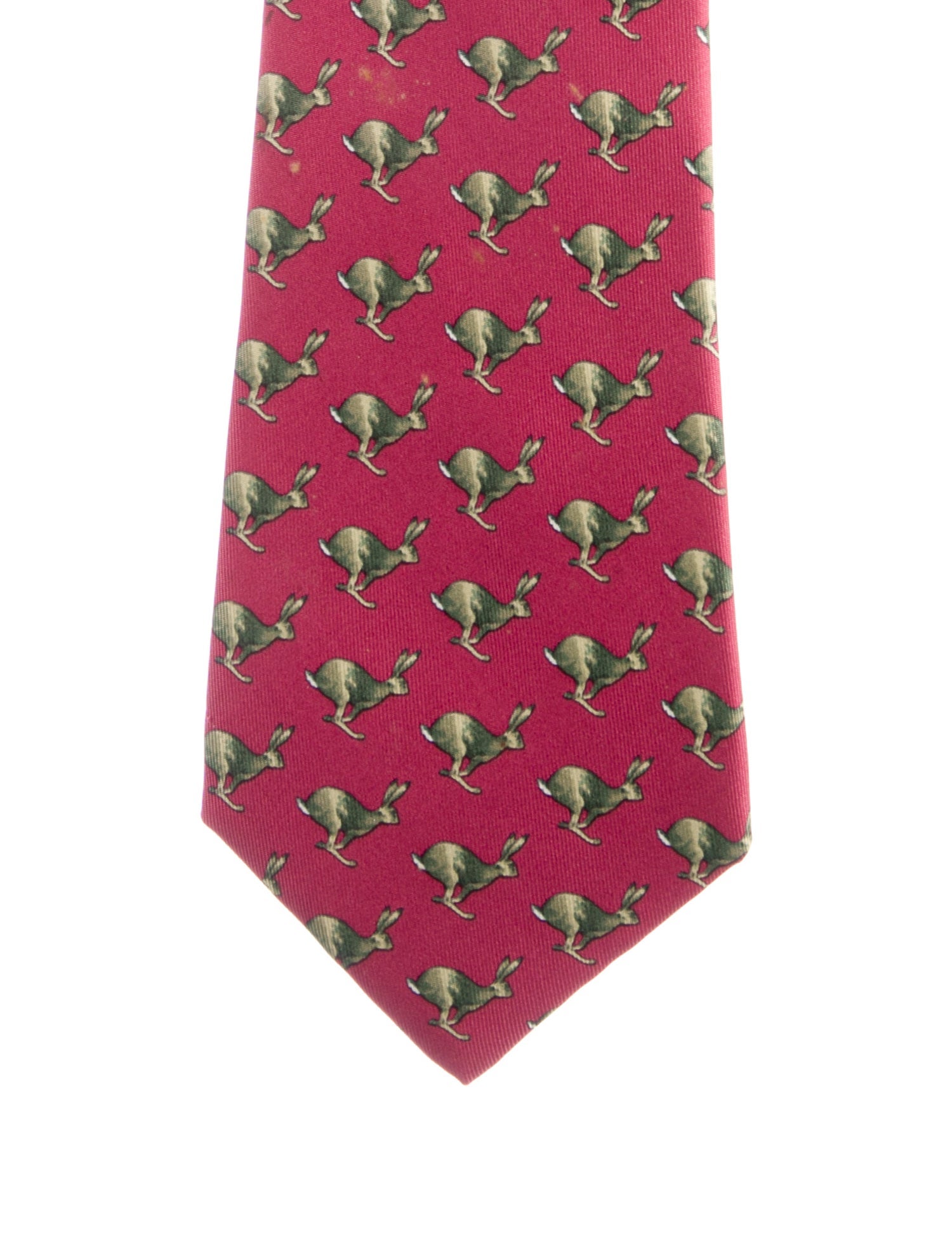Hermès Silk Rabbit Pattern Print Tie
