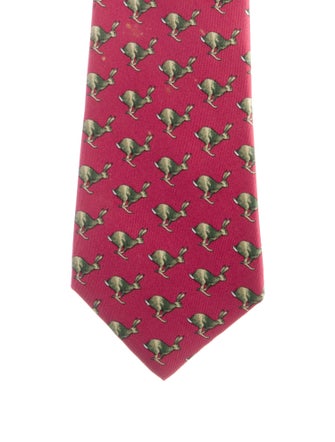 Hermès Silk Rabbit Pattern Print Tie