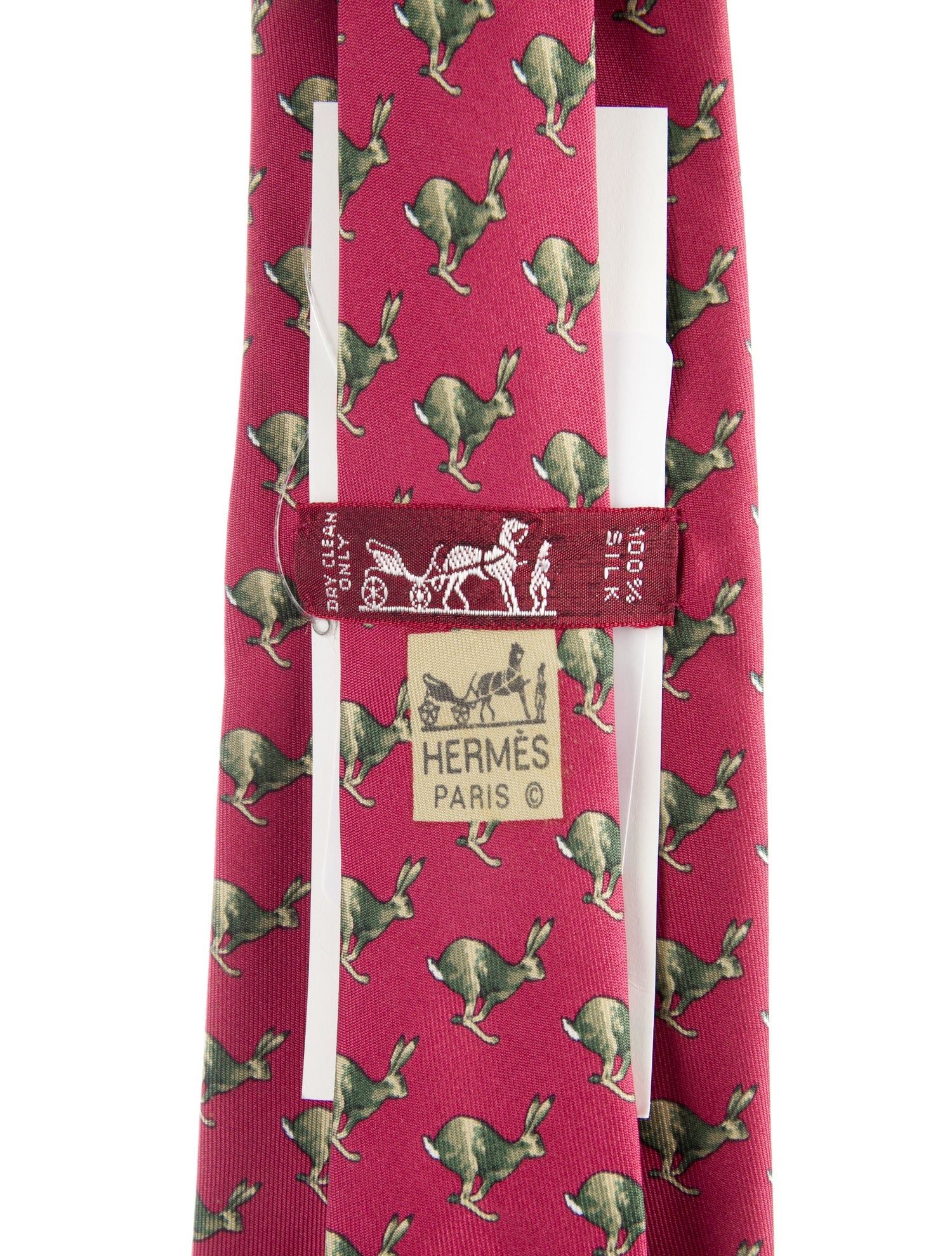 Hermès Silk Rabbit Pattern Print Tie