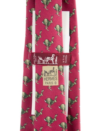Hermès Silk Rabbit Pattern Print Tie
