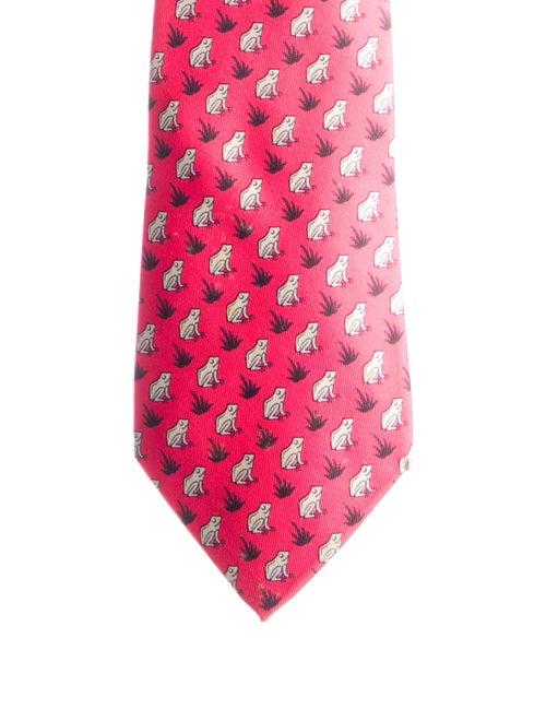 Hermès Silk Frog Pattern Tie