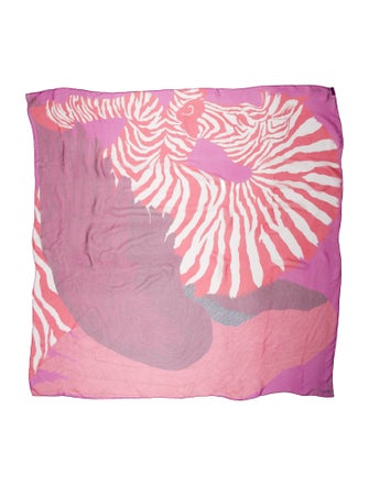 Hermès Zebra Pegasus Mousseline Silk Shawl