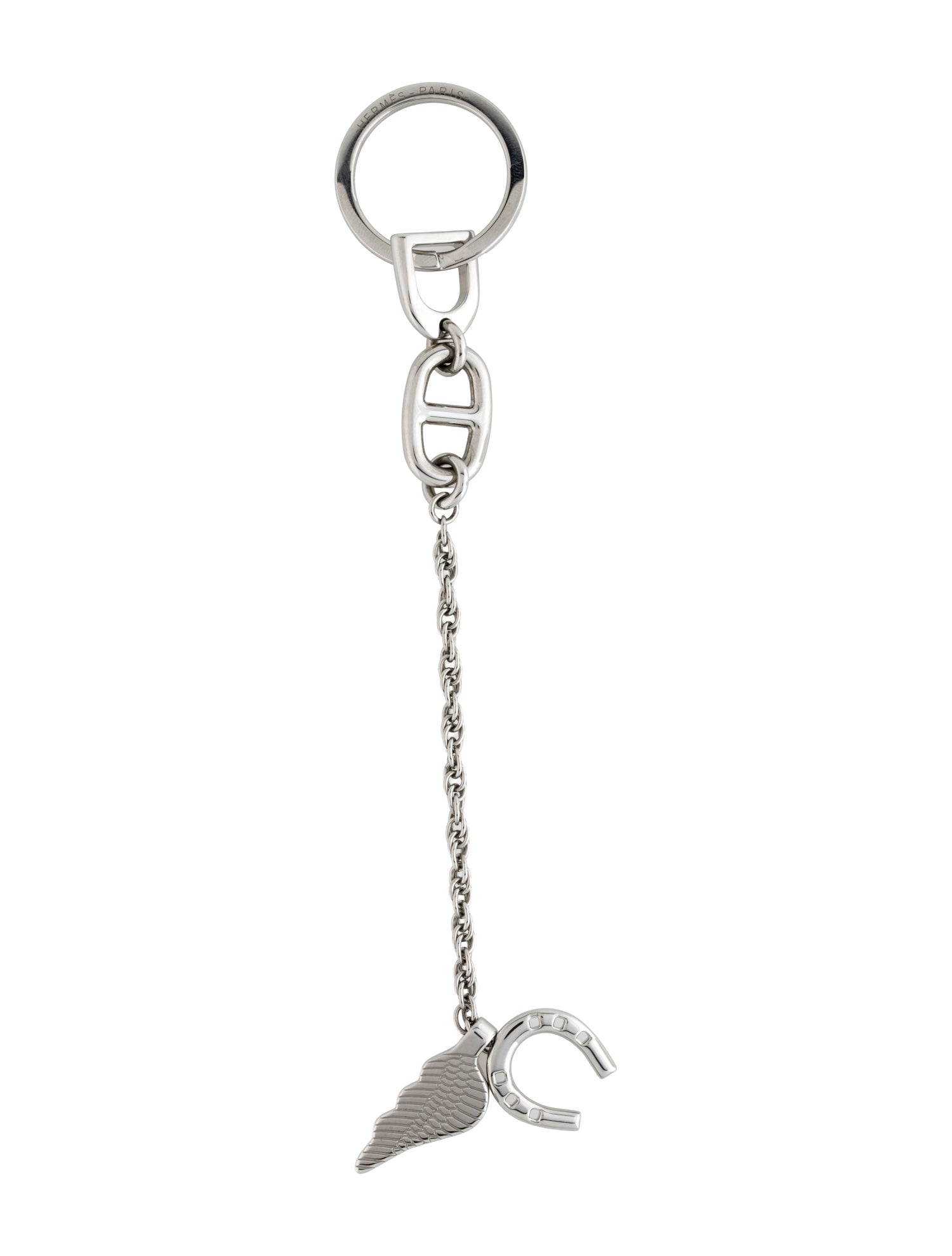 Hermès Stainless Steel Bon Voyage Key Ring