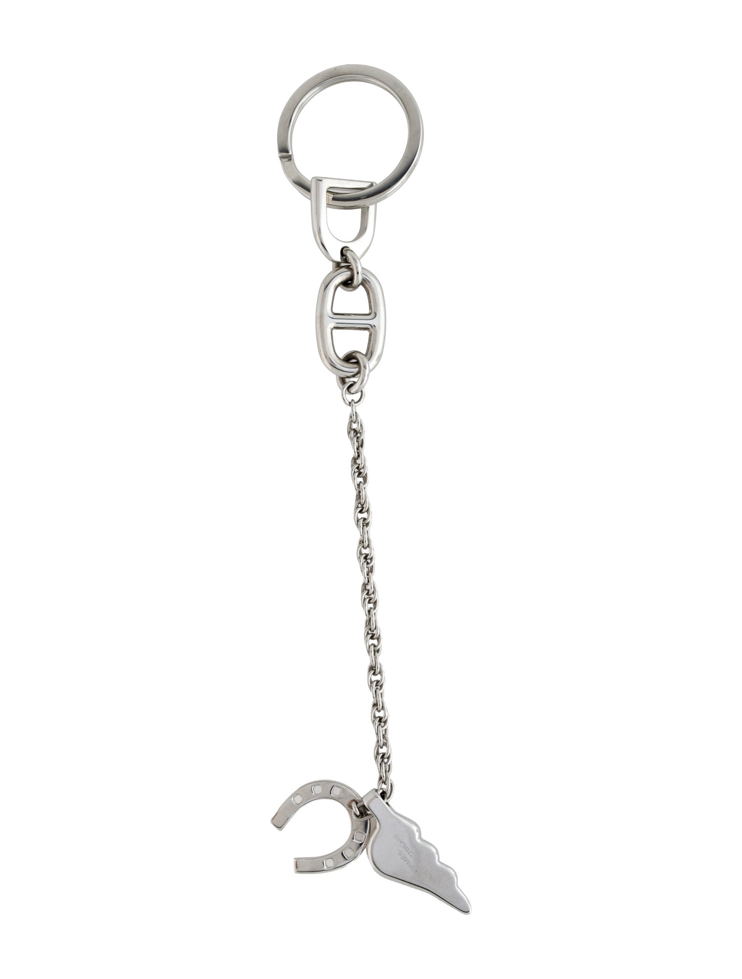 Hermès Stainless Steel Bon Voyage Key Ring