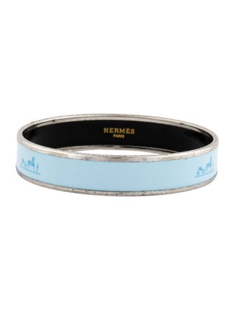 Hermès Caleche Narrow Enamel Bangle Bracelet