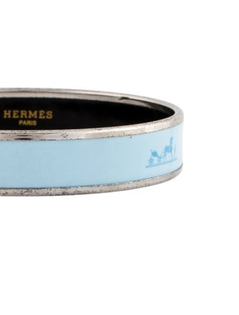 Hermès Caleche Narrow Enamel Bangle Bracelet