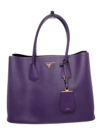 Prada Saffiano Cuir Leather Double Bag Large