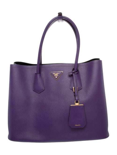 Prada Saffiano Cuir Leather Double Bag Large