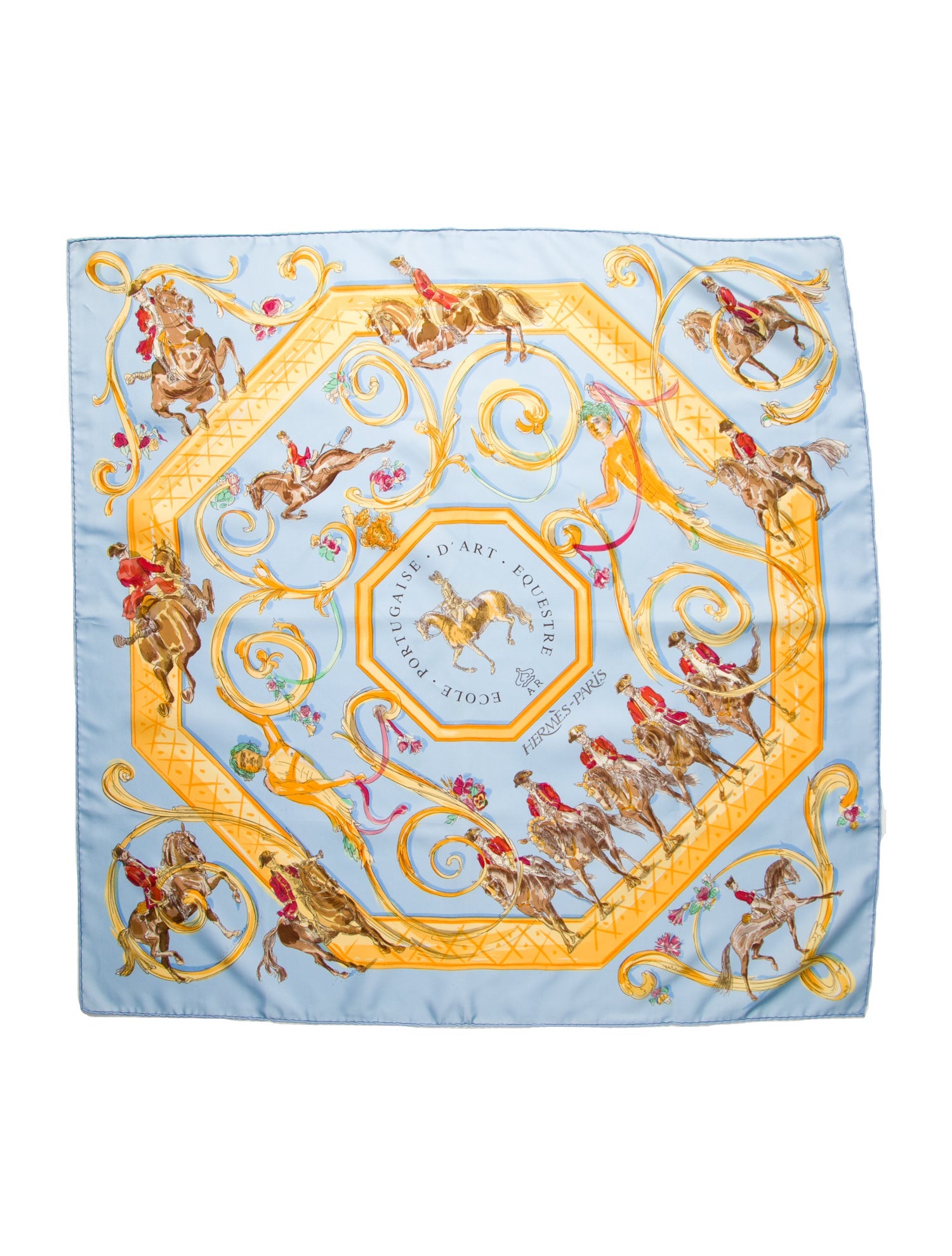 Hermès Ecole Portugaise d'Art Equestre Silk Scarf