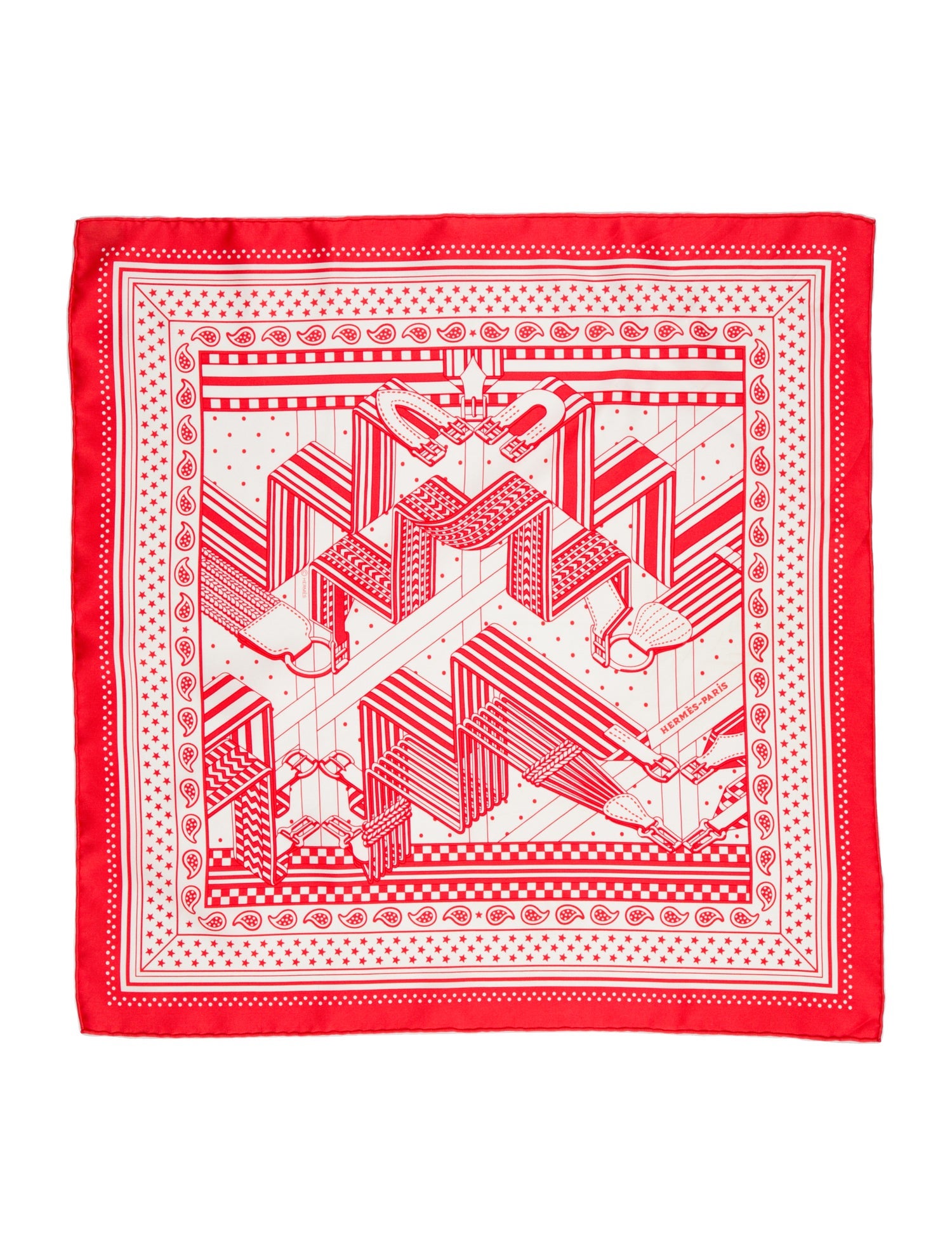 Hermès Sangles en Zigzag Silk Scarf