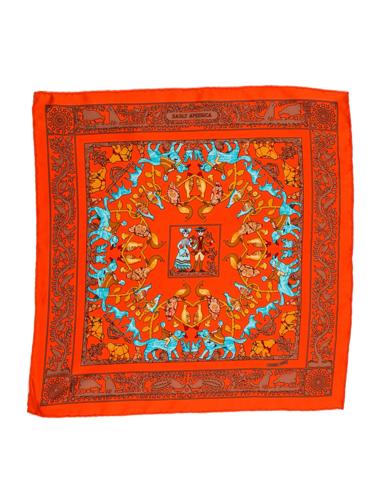 Hermès Early America Silk Scarf