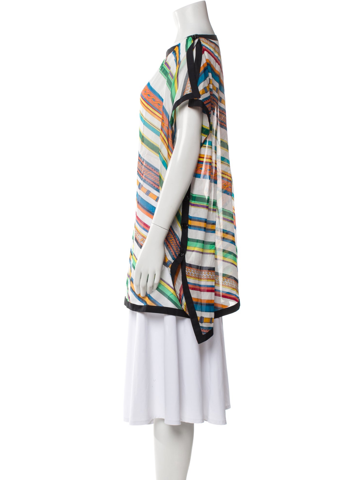 Hermès Striped Cowl Neck Tunic