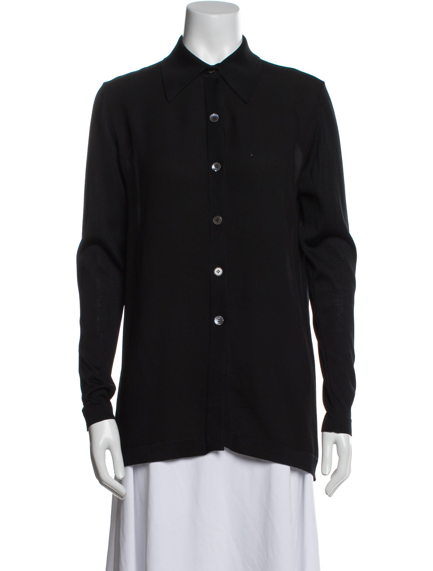 Hermès Long Sleeve Button-Up Top