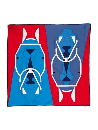 Hermès Tete a tete Equestre Silk Scarf