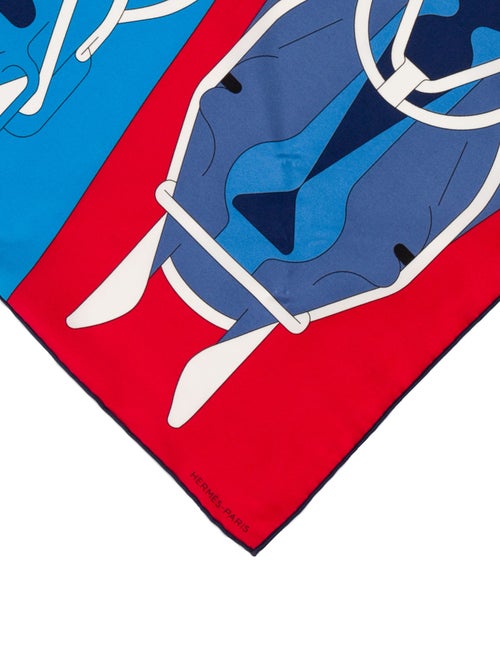 Hermès Tete a tete Equestre Silk Scarf