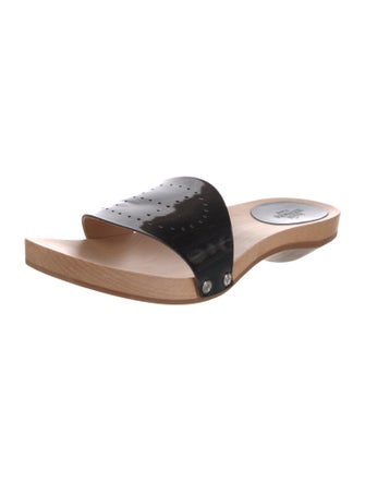 Hermès H Logo Leather Slides